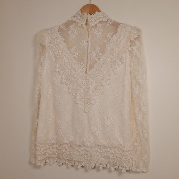 Michael Marcella by Barbara Chodos Vintage Victorian-Style Retro Lace Blouse - Picture 4 of 10